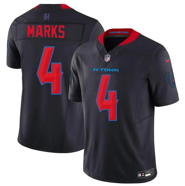 Men's Houston Texans #4 Woody Marks Navy 2026 F.U.S.E. Vapor Limited Stitched Football Jersey Men's Houston Texans #4 Woody Marks Navy 2026 F.U.S.E. Vapor Limited Stitched Football Jersey