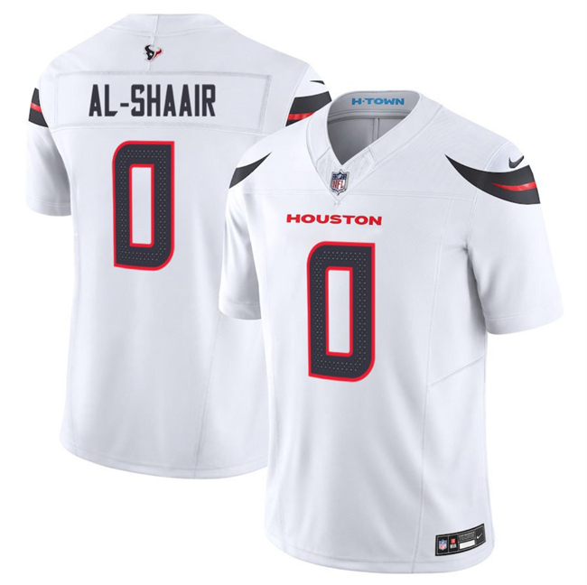 Men's Houston Texans #0 Azeez Al-Shaair White 2025 F.U.S.E. Vapor Limited Stitched Football Jersey Men's Houston Texans #0 Azeez Al-Shaair White 2025 F.U.S.E. Vapor Limited Stitched Football Jersey