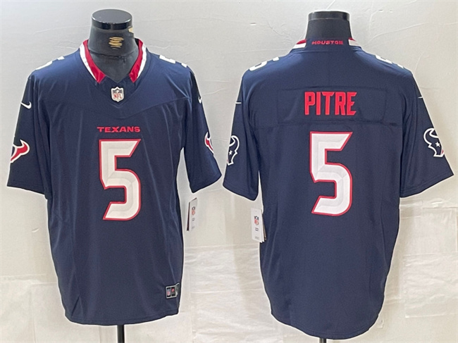 Men's Houston Texans #5 Jalen Pitre Navy F.U.S.E. Vapor Limited Stitched Football Jersey Men's Houston Texans #5 Jalen Pitre Navy F.U.S.E. Vapor Limited Stitched Football Jersey