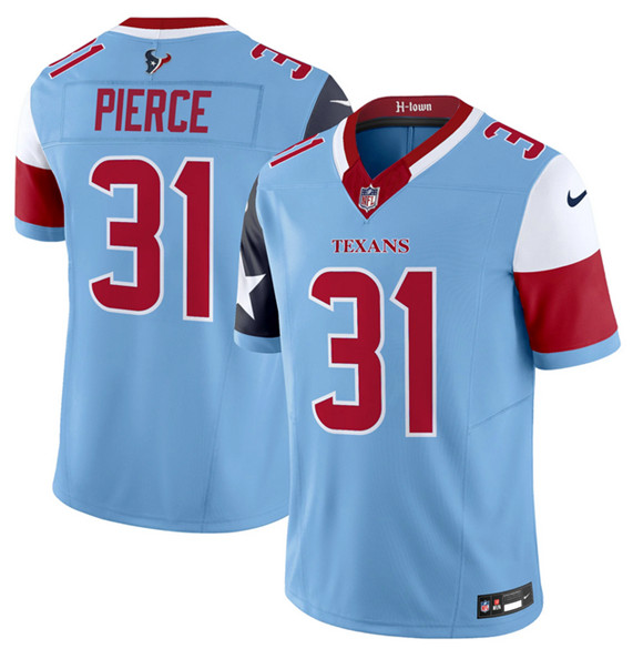 Men's Houston Texans #31 Dameon Pierce Blue 2024 F.U.S.E. V5 Limited Stitched Football Jersey Men's Houston Texans #31 Dameon Pierce Blue 2024 F.U.S.E. V5 Limited Stitched Football Jersey