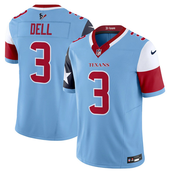 Men's Houston Texans #3 Tank Dell Blue 2024 F.U.S.E. V5 Limited Stitched Football Jersey Men's Houston Texans #3 Tank Dell Blue 2024 F.U.S.E. V5 Limited Stitched Football Jersey