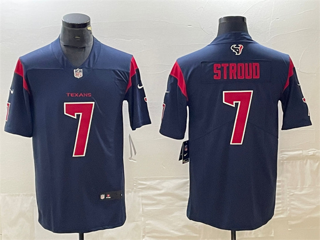 Men's Houston Texans #7 C.J. Stroud Navy Color Rush Vapor Untouchable Stitched Football Jersey Men's Houston Texans #7 C.J. Stroud Navy Color Rush Vapor Untouchable Stitched Football Jersey