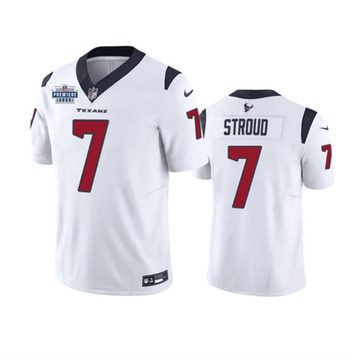 Men's Houston Texans #7 C.J. Stroud White 2023 F.U.S.E. With Prem1ere Patch Vapor Untouchable Limited Stitched Football Jersey Men's Houston Texans #7 C.J. Stroud White 2023 F.U.S.E. With Prem1ere Patch Vapor Untouchable Limited Stitched Football Jersey