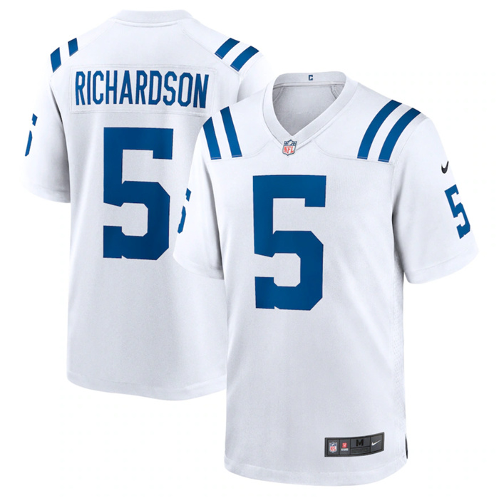 Men's Indianapolis Colts #5 Anthony Richardson White Stitched Game Jersey Men's Indianapolis Colts #5 Anthony Richardson White Stitched Game Jersey