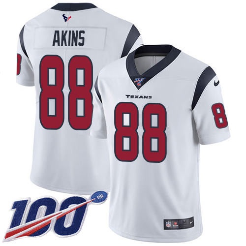 Nike Texans #88 Jordan Akins White Men's Stitched NFL 100th Season Vapor Untouchable Limited Jersey Nike Texans #88 Jordan Akins White Men's Stitched NFL 100th Season Vapor Untouchable Limited Jersey