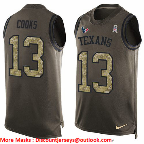 Nike Texans #13 Brandin Cooks Green Men's Stitched NFL Limited Salute To Service Tank Top Jersey
