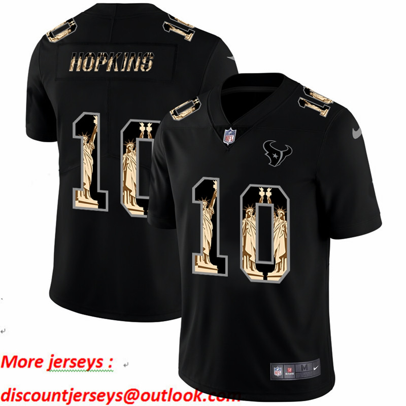 Nike Texans 10 DeAndre Hopkins Black Statue Of Liberty Limited Jersey