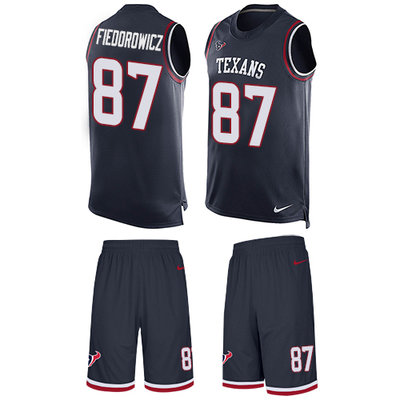 Nike Texans #87 C.J. Fiedorowicz Navy Blue Team Color Men's Stitched NFL Limited Tank Top Suit Jersey Nike Texans #87 C.J. Fiedorowicz Navy Blue Team Color Men's Stitched NFL Limited Tank Top Suit Jersey