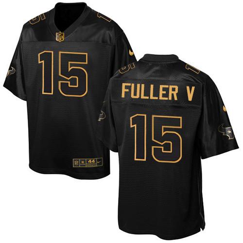 Nike Texans #15 Will Fuller V Black Men's Stitched NFL Elite Pro Line Gold Collection Jersey Nike Texans #15 Will Fuller V Black Men's Stitched NFL Elite Pro Line Gold Collection Jersey