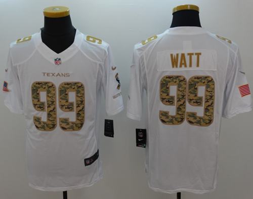 Nike Texans #99 J.J. Watt White Men's Stitched NFL Limited Salute to Service Jersey Nike Texans #99 J.J. Watt White Men's Stitched NFL Limited Salute to Service Jersey