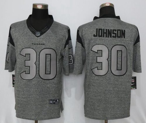 Nike Texans #30 Kevin Johnson Gray Men's Stitched NFL Limited Gridiron Gray Jersey Nike Texans #30 Kevin Johnson Gray Men's Stitched NFL Limited Gridiron Gray Jersey