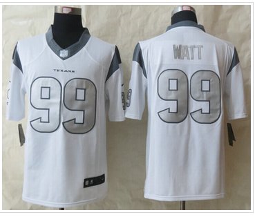 NEW Houston Texans #99 JJ Watt White NFL Limited Platinum Jersey NEW Houston Texans #99 JJ Watt White NFL Limited Platinum Jersey