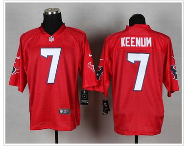 New Houston Texans #7 Case Keenum Red NFL Elite QB Practice Jersey