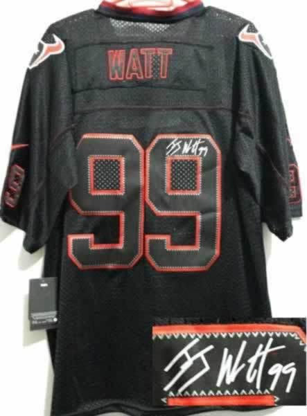 NEW Signed Elite Houston Texans 99 Watt Lights out Black NEW Signed Elite Houston Texans 99 Watt Lights out Black