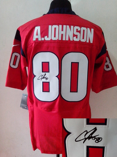 NEW NFL Houston Texans 80 Andre Johnson Red Signed Jerseys-Elite NEW NFL Houston Texans 80 Andre Johnson Red Signed Jerseys-Elite