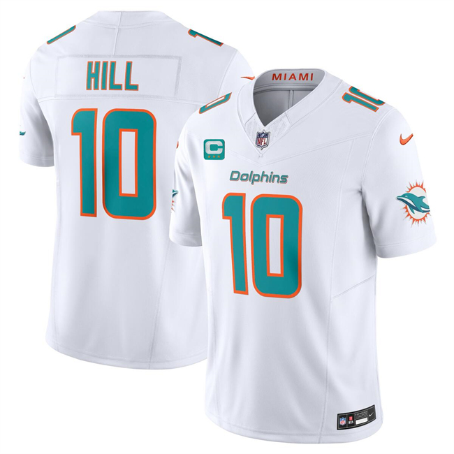 Men's Miami Dolphins #10 Tyreek Hill White F.U.S.E With 3-Star C Patch Vapor Limited Stitched Football Jersey Men's Miami Dolphins #10 Tyreek Hill White F.U.S.E With 3-Star C Patch Vapor Limited Stitched Football Jersey