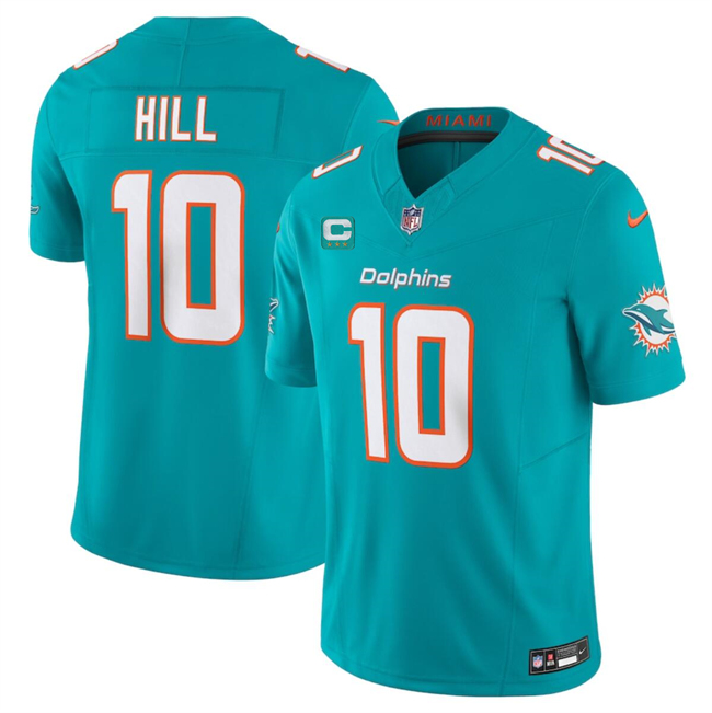 Men's Miami Dolphins #10 Tyreek Hill Aqua F.U.S.E With 3-Star C Patch Vapor Limited Stitched Football Jersey Men's Miami Dolphins #10 Tyreek Hill Aqua F.U.S.E With 3-Star C Patch Vapor Limited Stitched Football Jersey