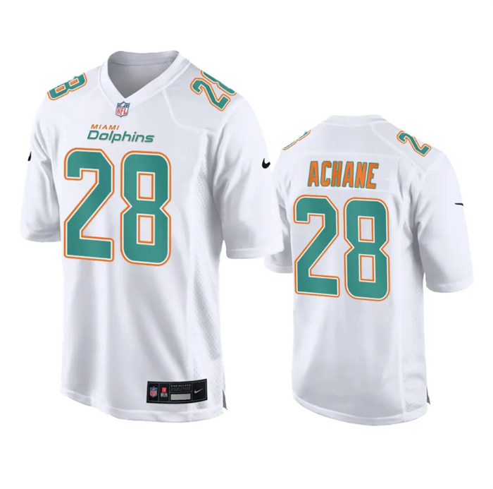 Men's Miami Dolphins #28 De'Von Achane White Fashion Vapor Untouchable Stitched Football Jersey Men's Miami Dolphins #28 De'Von Achane White Fashion Vapor Untouchable Stitched Football Jersey