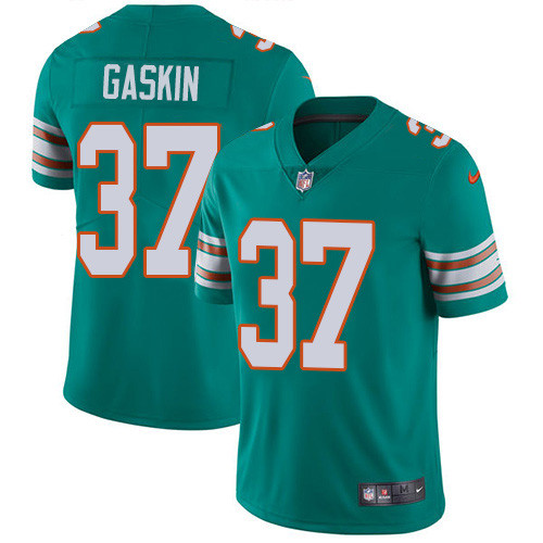 Nike Dolphins #37 Myles Gaskin Aqua Green Alternate Men's Stitched NFL Vapor Untouchable Limited Jersey Nike Dolphins #37 Myles Gaskin Aqua Green Alternate Men's Stitched NFL Vapor Untouchable Limited Jersey
