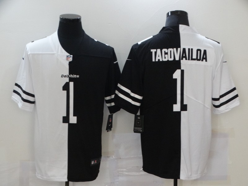 Nike Dolphins 1 Tua Tagovailoa Black And White Split Vapor Untouchable Limited Jersey Nike Dolphins 1 Tua Tagovailoa Black And White Split Vapor Untouchable Limited Jersey