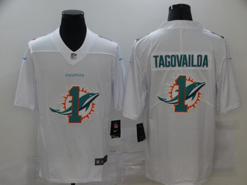 Nike Dolphins 1 Tua Tagovailoa White Shadow Logo Limited Jersey Nike Dolphins 1 Tua Tagovailoa White Shadow Logo Limited Jersey