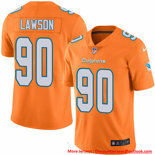 Nike Dolphins #90 Shaq Lawson Orange Men's Stitched NFL Limited Rush Jersey Nike Dolphins #90 Shaq Lawson Orange Men's Stitched NFL Limited Rush Jersey
