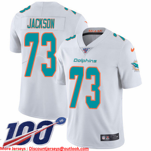 Nike Dolphins #73 Austin Jackson White Men's Stitched NFL 100th Season Vapor Untouchable Limited Jersey