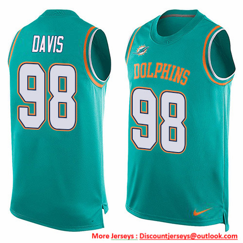Nike Dolphins #98 Raekwon Davis Aqua Green Team Color Men's Stitched NFL Limited Tank Top Jersey
