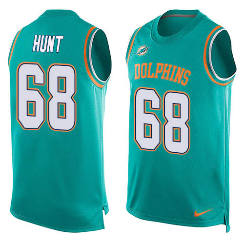 Nike Dolphins #68 Robert Hunt Aqua Green Team Color Men's Stitched NFL Limited Tank Top Jersey Nike Dolphins #68 Robert Hunt Aqua Green Team Color Men's Stitched NFL Limited Tank Top Jersey