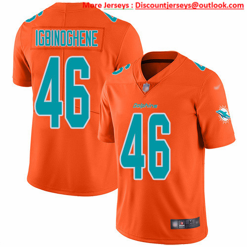 Nike Dolphins #46 Noah Igbinoghene Orange Men's Stitched NFL Limited Inverted Legend Jersey