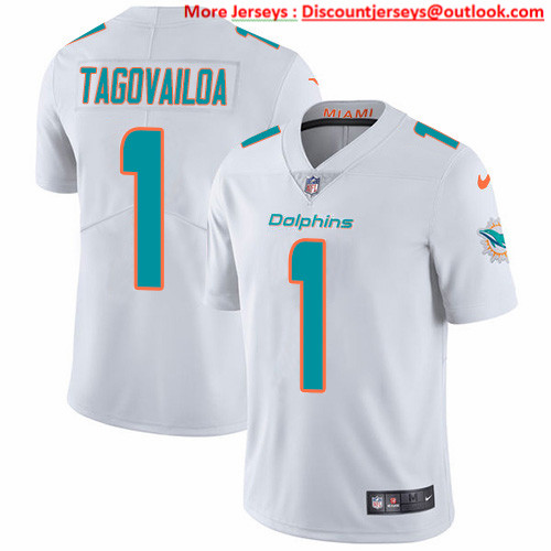Nike Dolphins #1 Tua Tagovailoa White Men's Stitched NFL Vapor Untouchable Limited Jersey