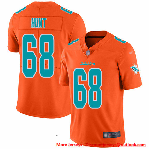 Nike Dolphins #68 Robert Hunt Orange Men's Stitched NFL Limited Inverted Legend Jersey Nike Dolphins #68 Robert Hunt Orange Men's Stitched NFL Limited Inverted Legend Jersey