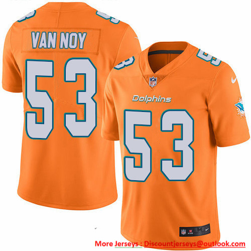Nike Dolphins #53 Kyle Van Noy Orange Men's Stitched NFL Limited Rush Jersey