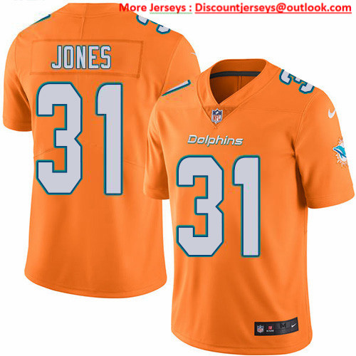 Nike Dolphins #31 Byron Jones Orange Men's Stitched NFL Limited Rush Jersey