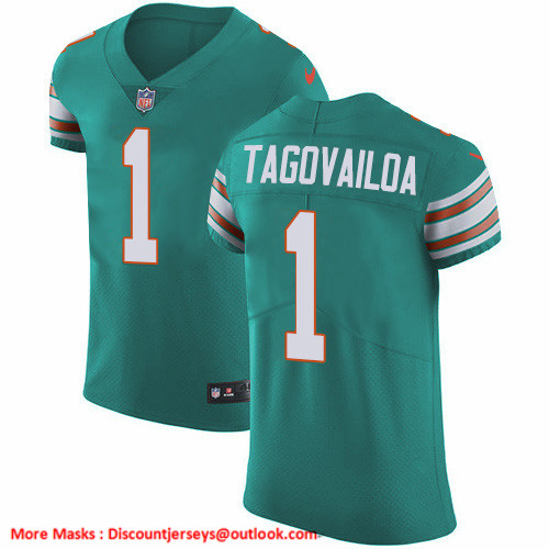 Nike Dolphins #1 Tua Tagovailoa Aqua Green Alternate Men's Stitched NFL New Elite Jersey