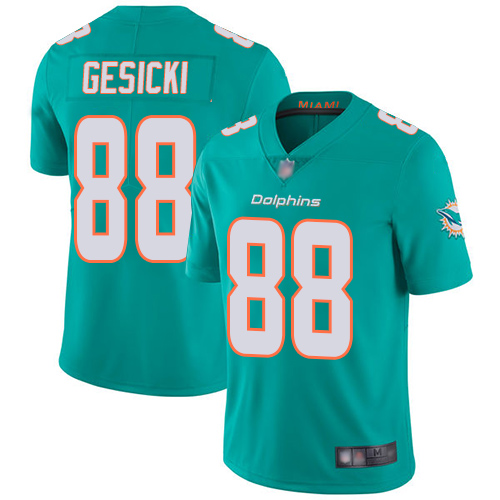 Dolphins #88 Mike Gesicki Aqua Green Team Color Men's Stitched Football Vapor Untouchable Limited Jersey Dolphins #88 Mike Gesicki Aqua Green Team Color Men's Stitched Football Vapor Untouchable Limited Jersey