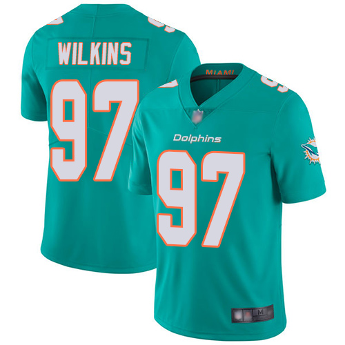 Dolphins #97 Christian Wilkins Aqua Green Team Color Men's Stitched Football Vapor Untouchable Limited Jersey Dolphins #97 Christian Wilkins Aqua Green Team Color Men's Stitched Football Vapor Untouchable Limited Jersey