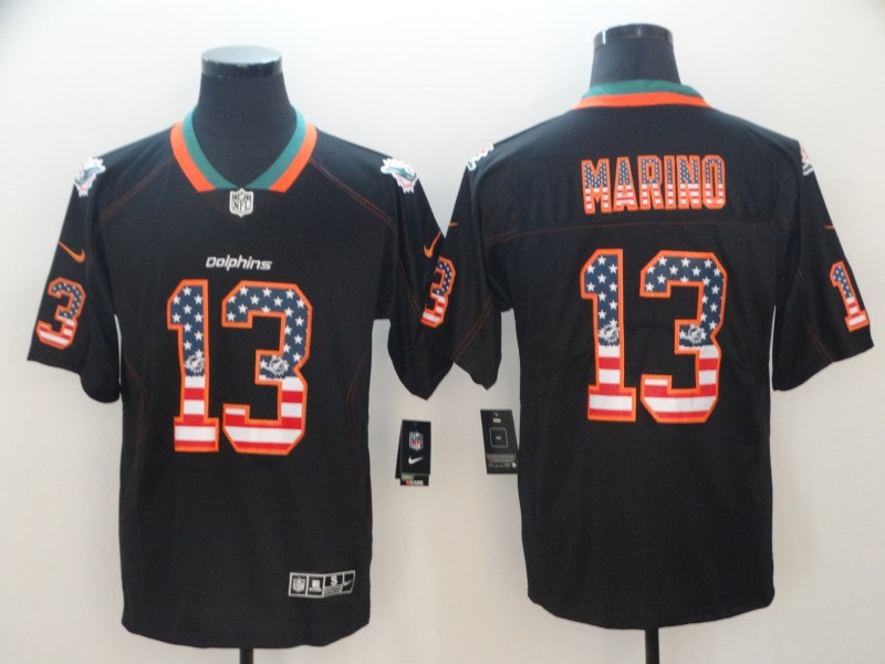 Nike Dolphins 13 Dan Marino Black USA Flag Fashion Limited Jersey Nike Dolphins 13 Dan Marino Black USA Flag Fashion Limited Jersey