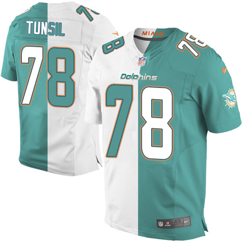 Nike Dolphins #78 Laremy Tunsil Aqua Green White Men's Stitched NFL Elite Split Jersey Nike Dolphins #78 Laremy Tunsil Aqua Green White Men's Stitched NFL Elite Split Jersey