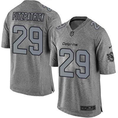 Nike Dolphins #29 Minkah Fitzpatrick Gray Men's Stitched NFL Limited Gridiron Gray Jersey Nike Dolphins #29 Minkah Fitzpatrick Gray Men's Stitched NFL Limited Gridiron Gray Jersey