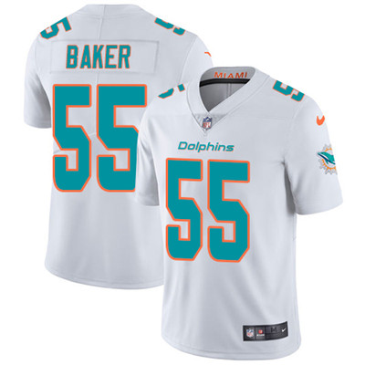 Nike Dolphins #55 Jerome Baker White Men's Stitched NFL Vapor Untouchable Limited Jersey Nike Dolphins #55 Jerome Baker White Men's Stitched NFL Vapor Untouchable Limited Jersey