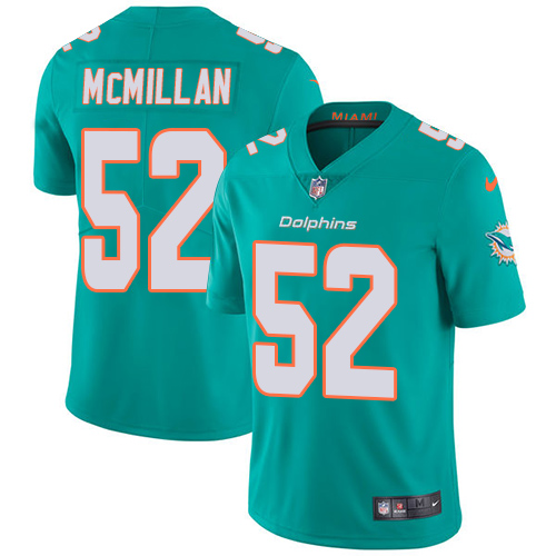 Nike Dolphins #52 Raekwon McMillan Aqua Green Team Color Men's Stitched NFL Vapor Untouchable Limited Jersey Nike Dolphins #52 Raekwon McMillan Aqua Green Team Color Men's Stitched NFL Vapor Untouchable Limited Jersey