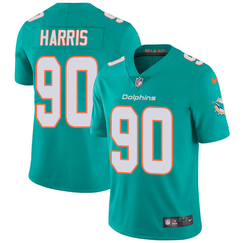 Nike Dolphins #90 Charles Harris Aqua Green Team Color Men's Stitched NFL Vapor Untouchable Limited Jersey Nike Dolphins #90 Charles Harris Aqua Green Team Color Men's Stitched NFL Vapor Untouchable Limited Jersey