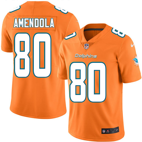Nike Dolphins #80 Danny Amendola Orange Men's Stitched NFL Limited Rush Jersey Nike Dolphins #80 Danny Amendola Orange Men's Stitched NFL Limited Rush Jersey