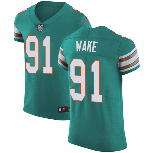 Nike Dolphins #91 Cameron Wake Aqua Green Alternate Men's Stitched NFL Vapor Untouchable Elite Jersey Nike Dolphins #91 Cameron Wake Aqua Green Alternate Men's Stitched NFL Vapor Untouchable Elite Jersey
