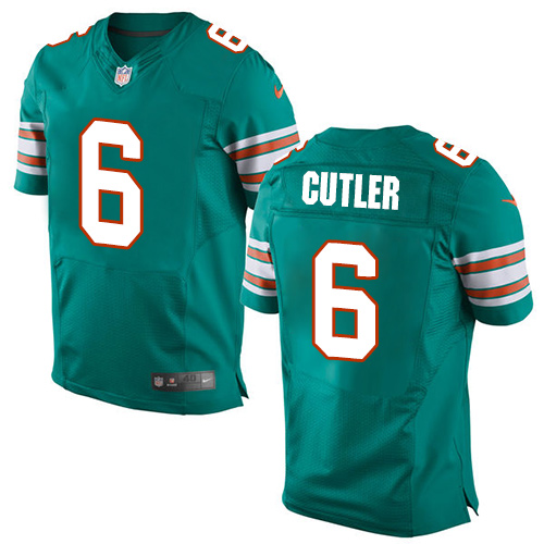 Nike Dolphins #6 Jay Cutler Aqua Green Alternate Men's Stitched NFL Elite Jersey Nike Dolphins #6 Jay Cutler Aqua Green Alternate Men's Stitched NFL Elite Jersey