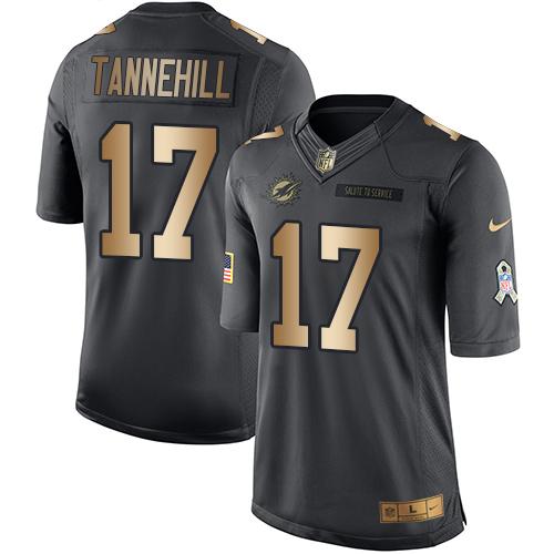 Nike Dolphins #17 Ryan Tannehill Black Men's Stitched NFL Limited Gold Salute To Service Jersey Nike Dolphins #17 Ryan Tannehill Black Men's Stitched NFL Limited Gold Salute To Service Jersey