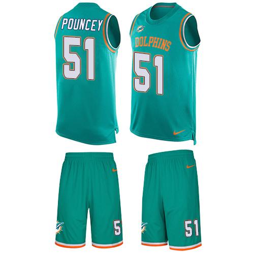 Nike Dolphins #51 Mike Pouncey Aqua Green Team Color Men's Stitched NFL Limited Tank Top Suit Jersey Nike Dolphins #51 Mike Pouncey Aqua Green Team Color Men's Stitched NFL Limited Tank Top Suit Jersey