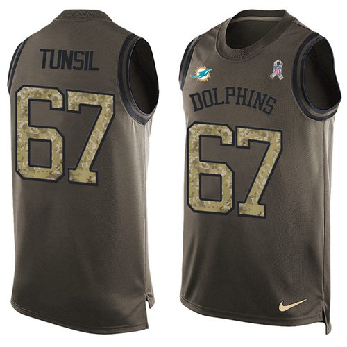 Nike Dolphins #67 Laremy Tunsil Green Men's Stitched NFL Limited Salute To Service Tank Top Jersey Nike Dolphins #67 Laremy Tunsil Green Men's Stitched NFL Limited Salute To Service Tank Top Jersey