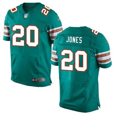 Nike Dolphins #20 Reshad Jones Aqua Green Alternate Men's Stitched NFL Elite Jersey Nike Dolphins #20 Reshad Jones Aqua Green Alternate Men's Stitched NFL Elite Jersey